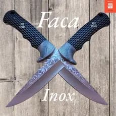 Faca Inox Full Tang Afiada 4mm BBQ Churrasco Cozinha