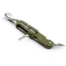 1 / 2 / 4 Talher Canivete Multifuncional Amazonas Inox Canivete Garfo Colher Faca Abridor 6 em 1