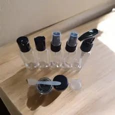 Kit Viagem Frascos para Cosméticos e Cuidados Pessoal 9 Itens com Bolsa Zip-Lock