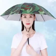 Chapéu Guarda Chuva e UV Camuflado Pescaria Camping Caminhada