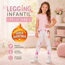 calça legging infantil Flanelada