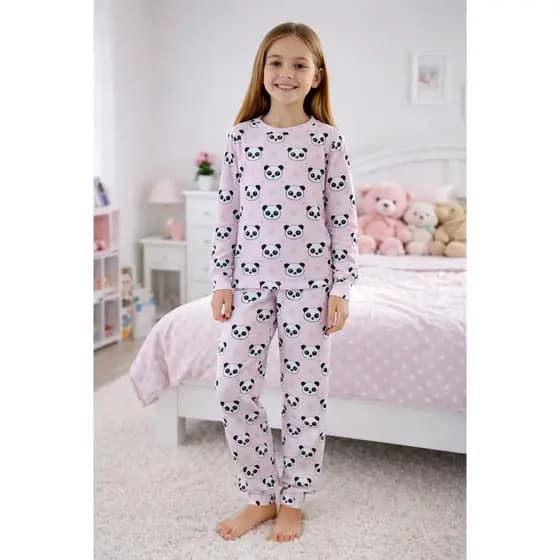 Pijama De Inverno Feminino Canelado Estampado