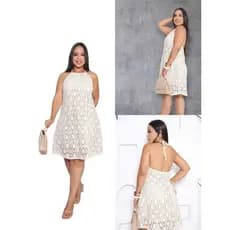 Vestido Feminino en Renda Forrado Elegante Leve e Atemporal