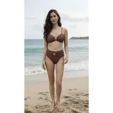 Biquíni Feminino Cintura Alta com Bojo e calsinha Detalhe Estrela Moda Praia Verão