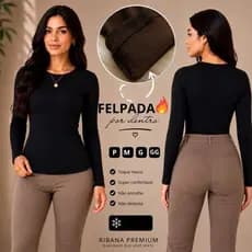 Blusa De Frio Térmica Manga Longa Flanelada Inverno Segunda  Pele Ribana Elatano Premium
