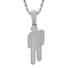 Colar De Liga Requintado Pingente Torto Zircon Hip-hop Trendsetter Moda Masculina Billie Eilish Mesmo Estilo Presente Para Namorado Camtybr