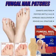 Patches De Unha 21 Peças , Reparação Noturna , Adesivos Respiráveis , Descoloração De Rachaduras , Cuidados Com Os Pés ,