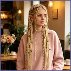 Clipe Em Tranças Invisíveis Decorativas Dreadlocks Postiços Sintéticos Para Mulheres Meninas Camiseta
