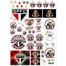 1 Mega Cartela de Adesivos - Time de Futebol São Paulo - 40 Adesivos