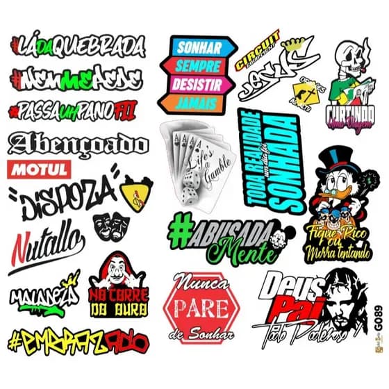 1 Cartela de Adesivos: Carro - Caminhão - Bicicleta - Moto - Caderno - Modelo G089