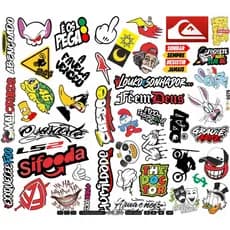 Super Cartela de Adesivos:  Carro - Moto - Caminhão - Bicicleta - Caderno - Alta Resolução