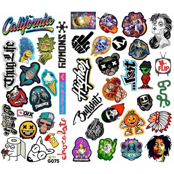 Super Cartela de Adesivos:  Carro - Moto - Caminhão - Bicicleta - Caderno - Alta Resolução