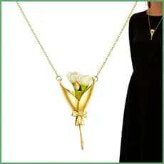 Buquê De Flores Colar Na Moda Estética Pingente Cobre Flor Jóias Para Mulher Esposa Amante Adolescente Marido chenhombr