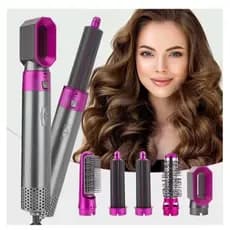 Escova Secadora Modeladora 5 em 1 Profissional Alisa Cachos Kit Completo Secador de Cabelo