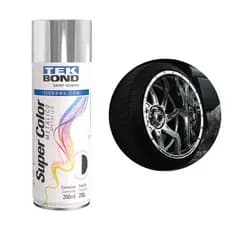 Tinta Spray Cromado SuperColor Metálico 350ml Tekbond Aerossol Secagem Rápida Gesso Cerâmica Aerosol