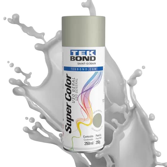 Tinta Spray Primer Fundo Preparador SuperColor Uso Geral 350ml Tekbond Aerossol Secagem Rápida
