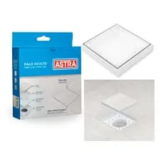Ralo Oculto Invisível Quadrado Universal 15x15cm Astra Branco Tampa Removível Água Banheiro Tubo