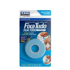 Fita Dupla Face Espuma Fixa Tudo Tekbond 12mm x 1,5m Blister Ultra forte Multiuso Artesanato