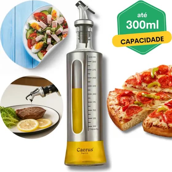 Galheteiro Porta Azeite Vinagre 300ml Restaurante Bar Casa Dispenser Garrafa Vidro Azeiteiro Dosador