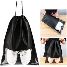 Kit 10 Unidades Saco TNT Com VIsor Transparente Organizador Armazenamento Calçados