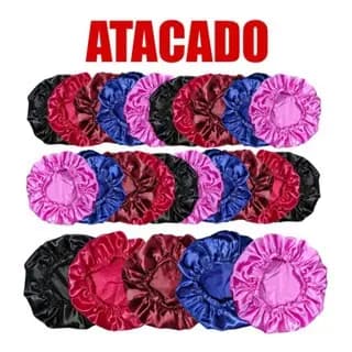 Conjunto 100 Touca/toca De Cetim Seda Anti Frizz Atacado