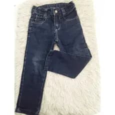 Calça jeans azul confortável estiloso zíper botão tamanho 12a18 meses riachuelo