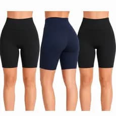 Kit 3 Bermudas Ciclista Feminina Não Transparente Alta Elasticidade RL Fitness