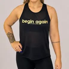 Regata Feminina Begin Fitness para Academia costas Nadador tecido Respirável