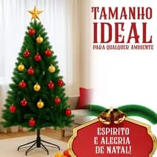 Arvore Natal Pinheiro Artificial 2.10cm 1.100 Galhos Verde Resistente Facil Montagem Natal Festas