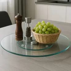 kit 2 Centro de Mesa Giratório Wolff 30cm em Vidro Temperado Elegância resistência e praticidade