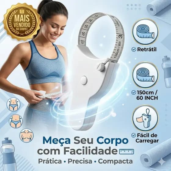 Fita Métrica Corporal Retrátil Fitness 150cm