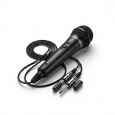 Microfone Dinâmico Com Fio Cabo 3 Metros Conector P10 Para Som e Karaokê