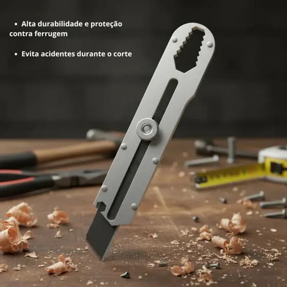Estilete 18mm Reforçado Aço Inox Multiuso Corte Preciso