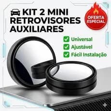 Kit 02 Mini Retrovisor Auxiliares Universal Ponto Cego
