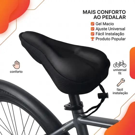 Almofada Gel Para Banco Bicicleta Capa Selim Conforto MTB Speed
