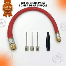 Kit Bicos Para Bomba de Ar 5 Peças Universal Bico Para Encher Bola Balão Infláveis Agulha Adaptador