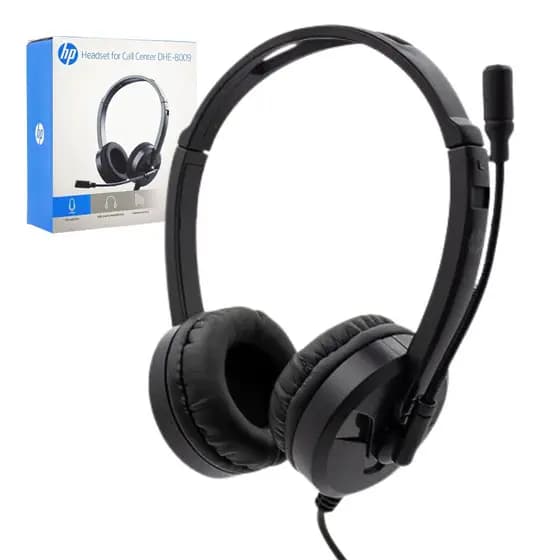 Headset Fone De Ouvido Dhe-8009 Com Microfone P2 Office HP Preto