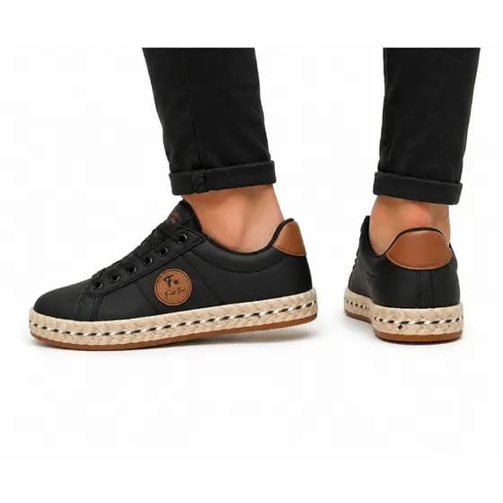 Tênis Detalhe Corda Solado Casual Confortável Moda Tendência