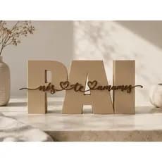 Letreiro Dia dos Pais Pai Amor Decorativo Presente Criativo para Pai