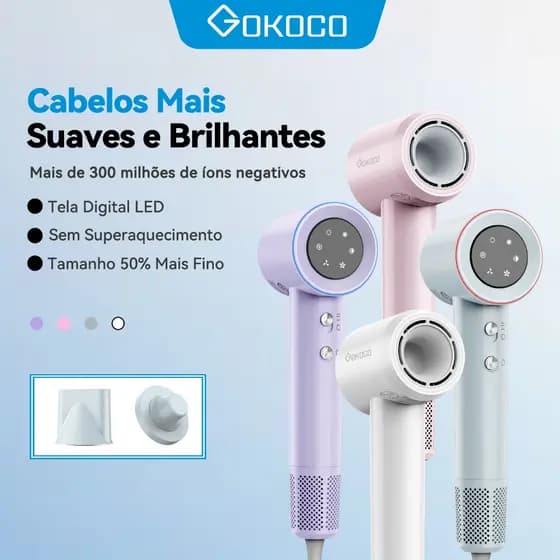 GOKOCO secador de cabelo de alta velocidade secador de cabelo de íon negativo secador de cabelo profissional cuidado de