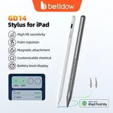 BETTDOW GD14 Caneta Stylus com APP Find My para iPad e teclas de atalho personalizadas para iPad 3/4/5/6 Gen 2018-2024