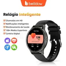 Relógio inteligente BETTDOW, à prova d'água IP67, tela IPS curva de 1,28 polegadas, chamadas Bluetooth, carteira eletrôn