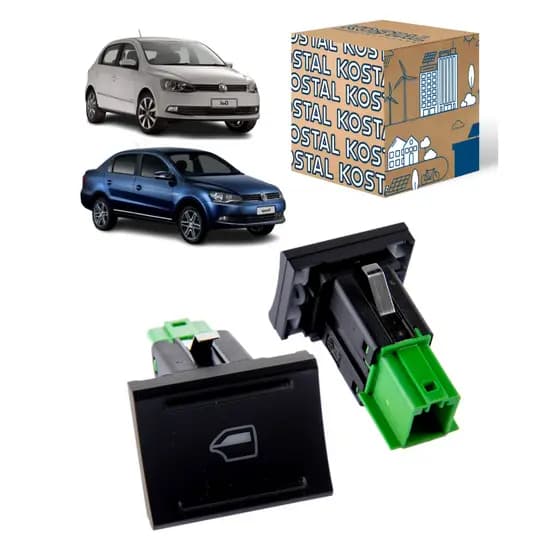 Interruptor Botão Janela Vidro Traseiro Lado Motorista Esquerdo Gol Voyage G6 2013 a 2016 Kostal