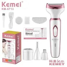 Depilador Feminino Profissional Lady Shaver Kemei Original 4 em 1 KM-6713