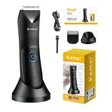 Kemei KM-1838 Aparador De Pelo Corpo E Rosto Usb Lavável Bivolt Segurar botão 3 segundos para Ligar!