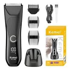 Kemei KM-1848 Aparador Cabelo Íntimo Barba Corporal Bivolt Segurar botão 3 segundos para Ligar!