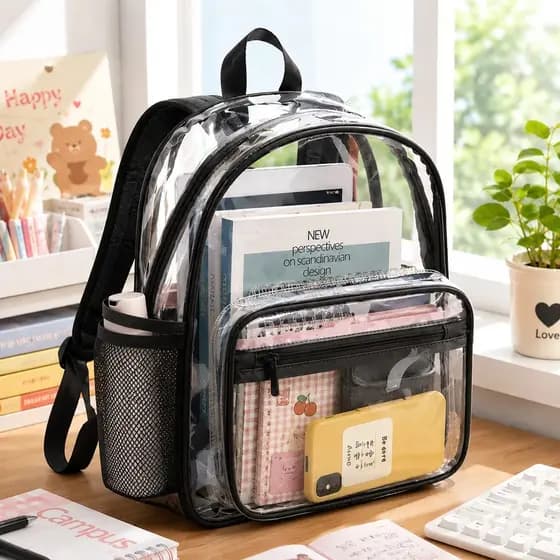 Mochila Transparente Resistente Adulto Infantil Feminina Masculina Enfermagem  Maquiador Natação Escola Presidio