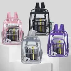Mochila pvc pvc grande bolsa escolar mochila transparente