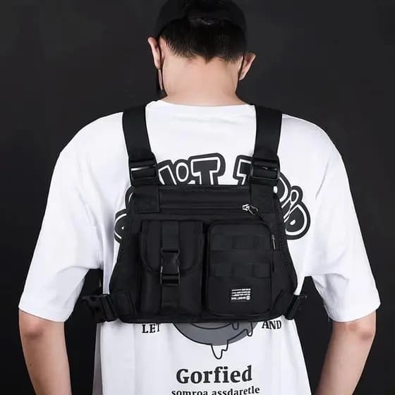 Colete Masculino Multifuncional À Prova D'água Saco Esportivo De Grande Capacidade Bolso Múltiplo Mochila Esportiva