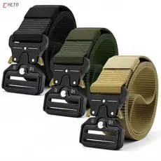 Cinto Militar Largo Em Nylon Fivela Larga Em Zinco e Engate Rápido